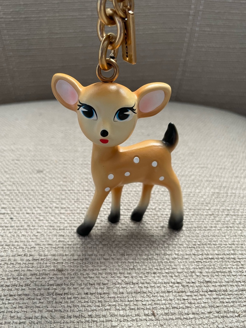 Coach Deer Bag Charm in colour brass/tan NWT